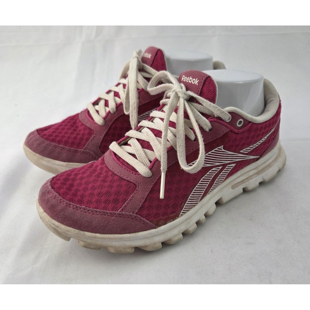 Reebok YourFlex Running Shoes Women's Size 7.5 Pink Mesh Lace Up Sneakers